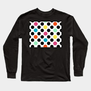 Cute Pastel Pink Orange Green Yellow Polka Dots Cute Bold Fun Pattern Long Sleeve T-Shirt